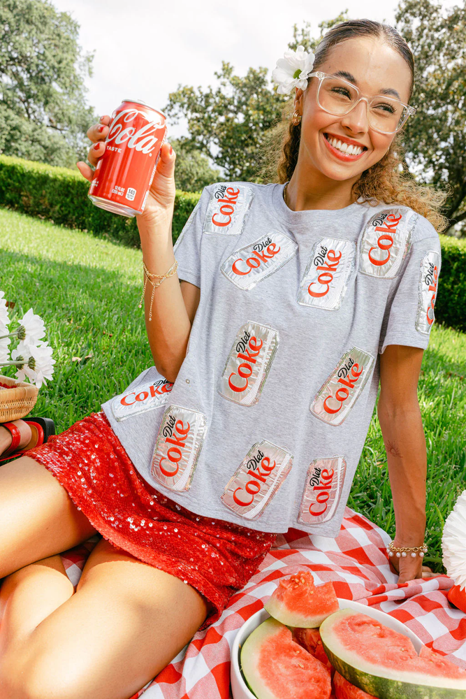 Queen of Sparkles Grey Diet Coke Tee