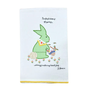 Spring Blooms Bunny Tea Towel