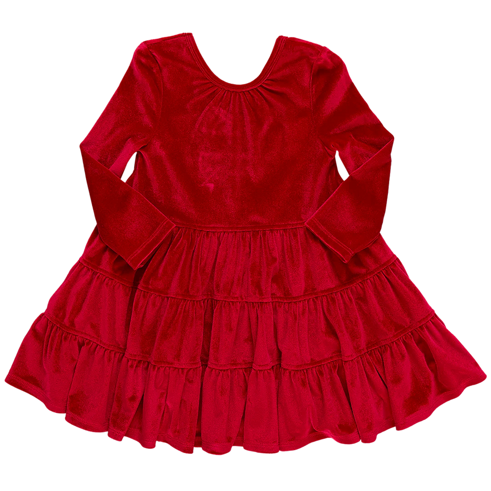 Girls Velour Pearl Dress