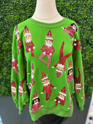 Green Elf on the Shelf Sweatshirt