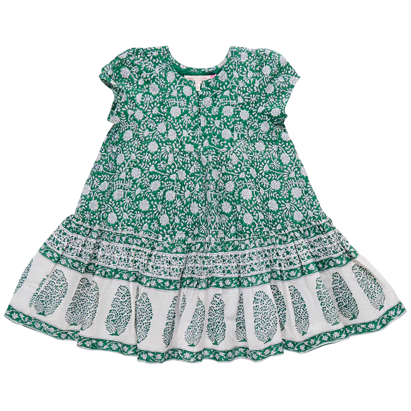 Adele Dress - Green Garden Floral