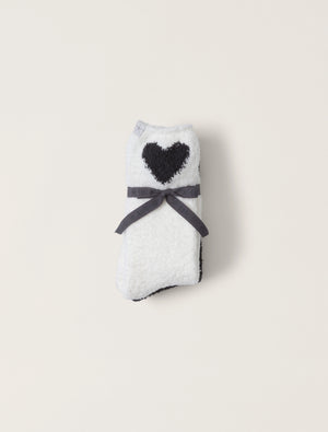 Cozychic® Heart Print Sock Set Carbon / Pearl