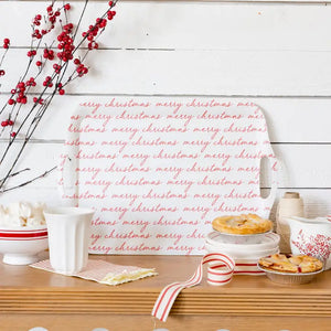 Believe Merry Christmas Script Melamine Tray