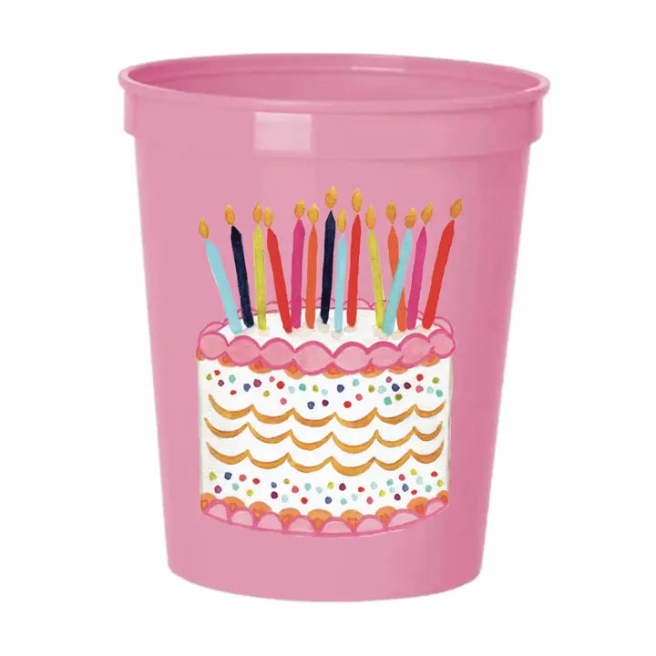 Birthday Cake Pink Stadium Cups