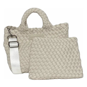 Bone Woven Mini Tote