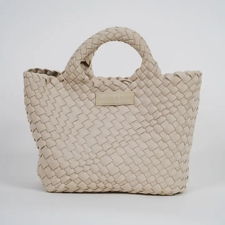 Bone Woven Mini Tote