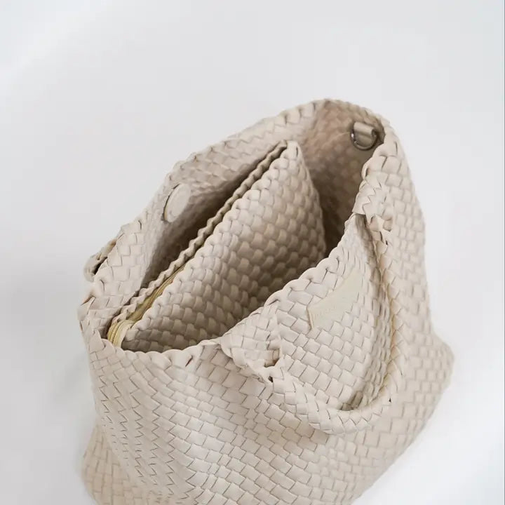 Bone Woven Tote