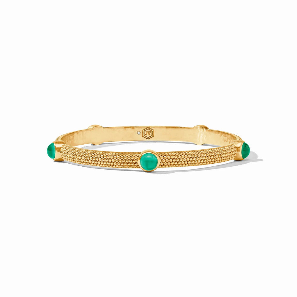 Cabochon Bangle Iridescent Emerald Green