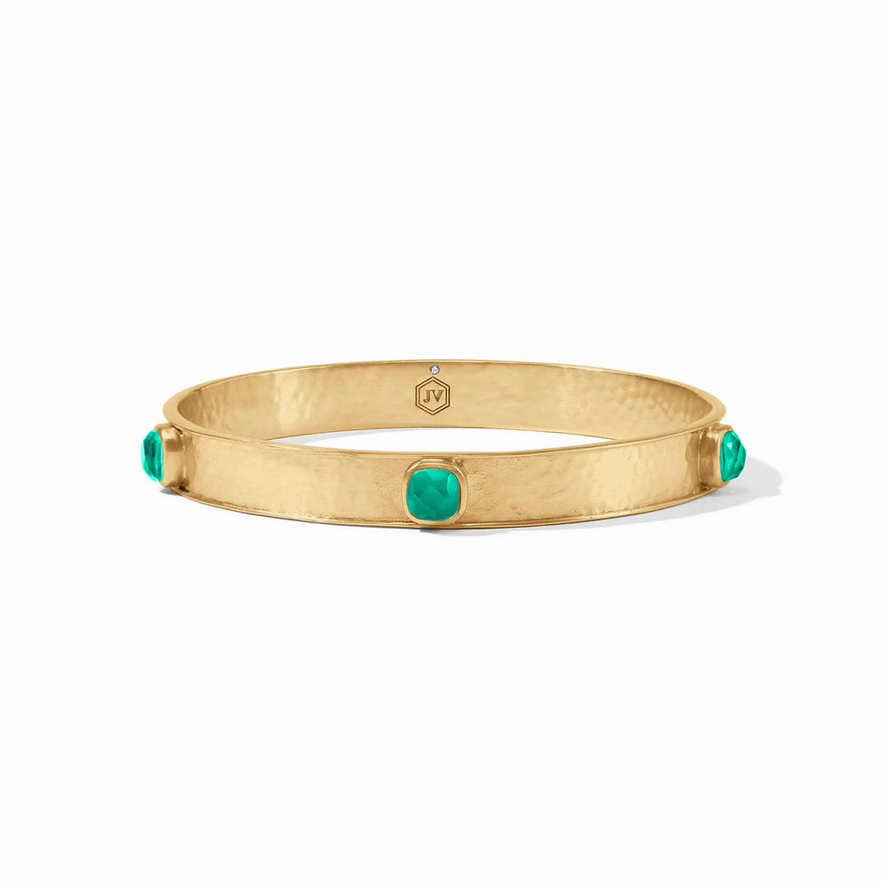 Catalina Stone Bangle Iridescent Emerald Green