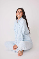 Chenille Cozy Cable Quarter Zip Sweater and Pant Set