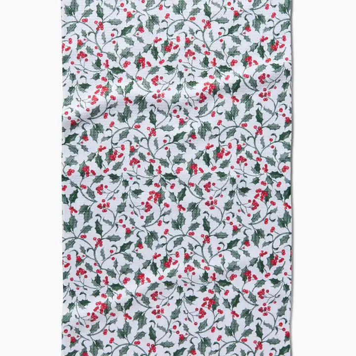 Christmas Holly Kitchen Tea Towel