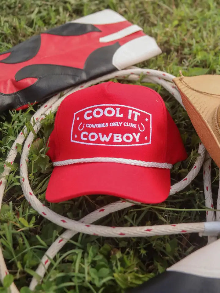 Cool It Cowboy Red Trucker Hat