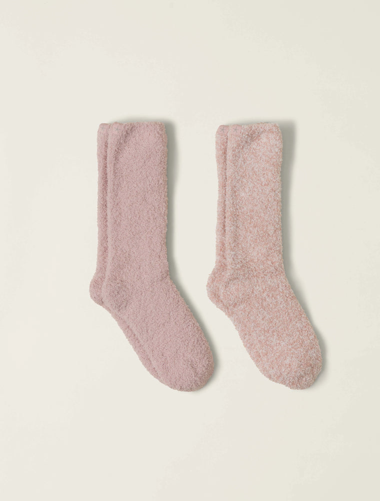 CozyChic® 2 Pair Sock Set Dusty Rose Multi