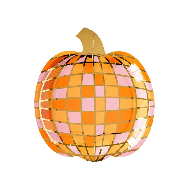 Disco Pumpkin Paper Plate Set