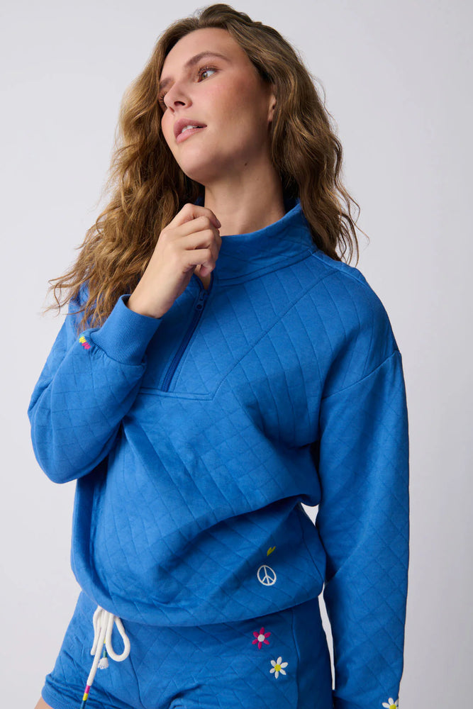 Electric Vibes Quarter Zip Sweatshirt and Banded Pant Set