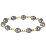 Enewton Admire 3mm Bead Bracelet - Pearl - Dark Grey