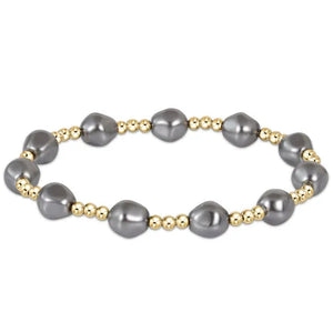 Enewton Admire 3mm Bead Bracelet - Pearl - Dark Grey