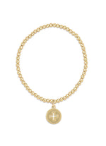 Enewton Classic Gold 3mm Bead Bracelet - Signature Cross Gold Disc