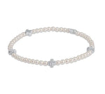 Enewton Cross Small Pearl Pattern 3mm Bead Bracelet - Sterling