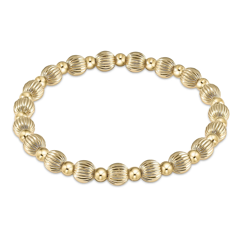 Enewton Dignity Grateful Pattern 6mm Bead Bracelet - Gold