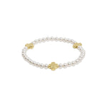 Enewton Signature Cross Pearl Pattern 4mm Bead Bracelet - Gold