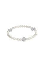 Enewton Signature Cross Pearl Pattern 4mm Bead Bracelet - Sterling