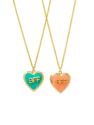 Girls Best Friends Bff Heart Locket Necklace Set