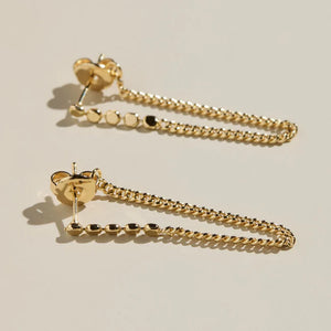 Gold Beaded Drop Statement Earrings