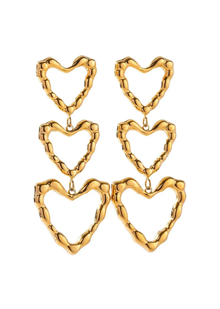 Hammered Heart Studs