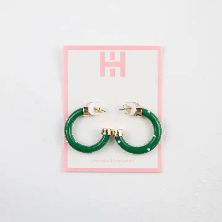 Hoo Hoops Minis - Kelly Green with Pearls