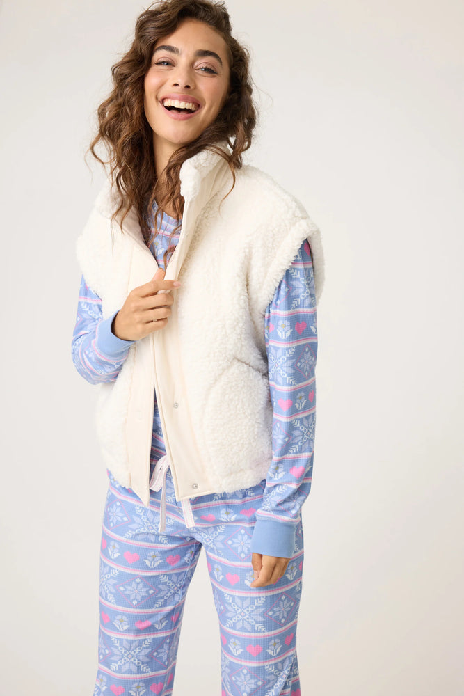 Ivory Campfire Cozy Sherpa Vest