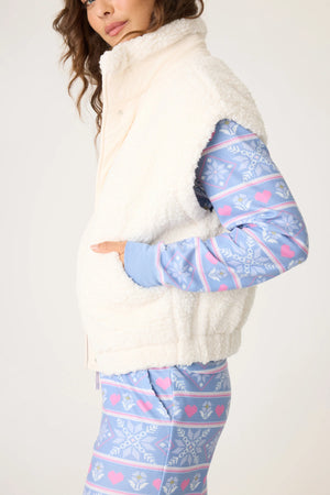 Ivory Campfire Cozy Sherpa Vest