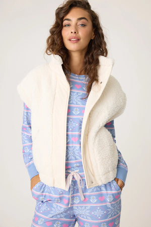 Ivory Campfire Cozy Sherpa Vest