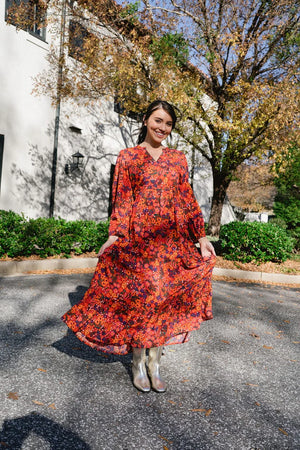 Jenny Maxi Dress - Fall Floral