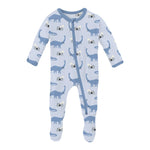 Kickee Pants Print Footie with 2 Way Zipper in Dew Pet Dino - Eden Lifestyle