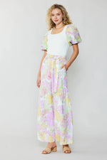 Sunshine Flowers Linen Blend Pants