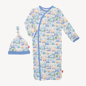 Magnetic Me by Magnificent Baby A Truck Would Have It Modal Magnetic Cozy Sleeper Gown + Hat Set