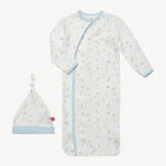 Magnetic Me by Magnificent Baby Blue Little Bitty Pretty One Modal Magnetic Cozy Sleeper Gown + Hat Set