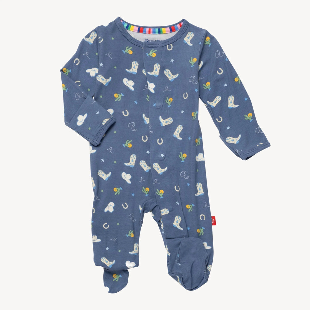 Magnetic Me by Magnificent Baby Rodeo Drive Blue Modal Magnetic Parent Favorite Footie