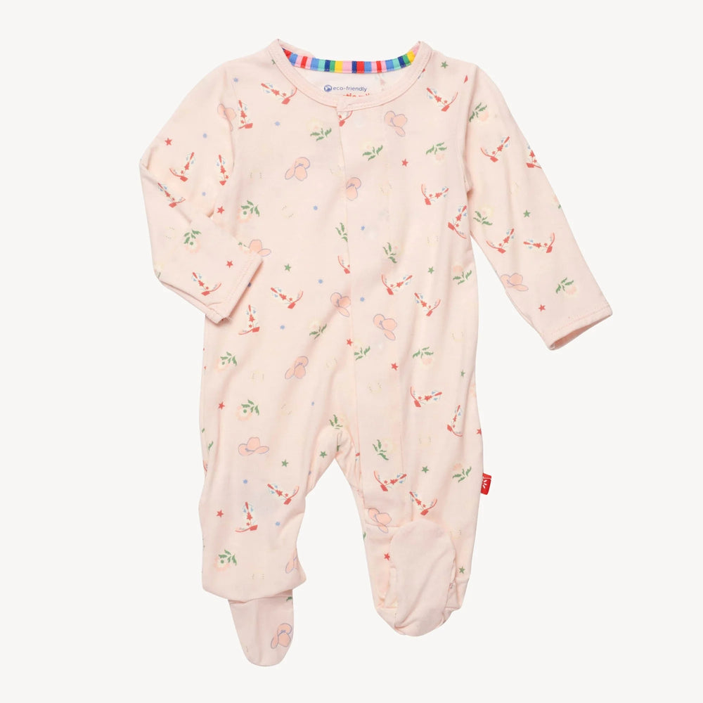 Magnetic Me by Magnificent Baby Rodeo Drive Pink Modal Magnetic Parent Favorite Footie