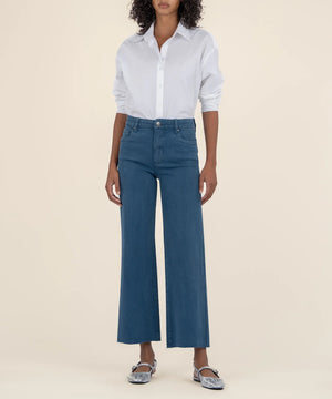 Meg High Rise Fab Ab Wide Leg Marine