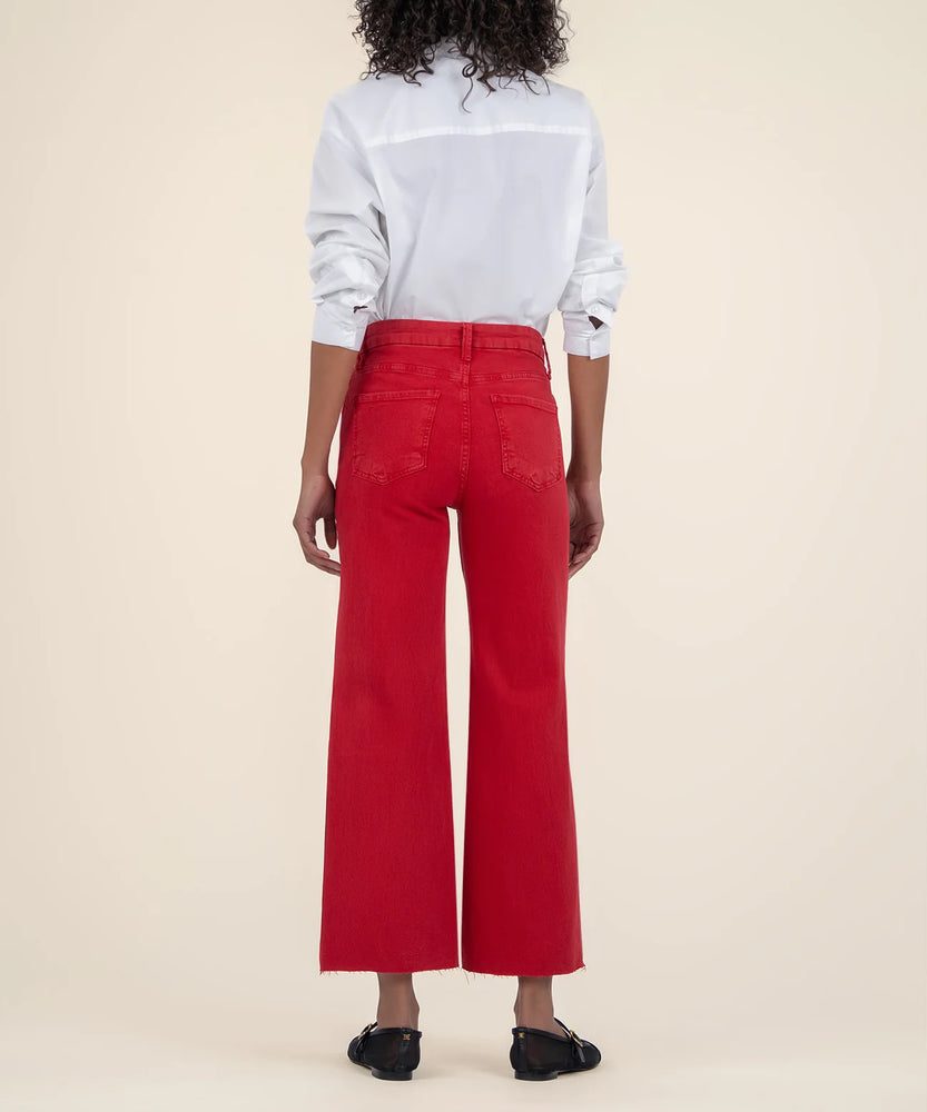 Meg High Rise Wide Leg Cherry