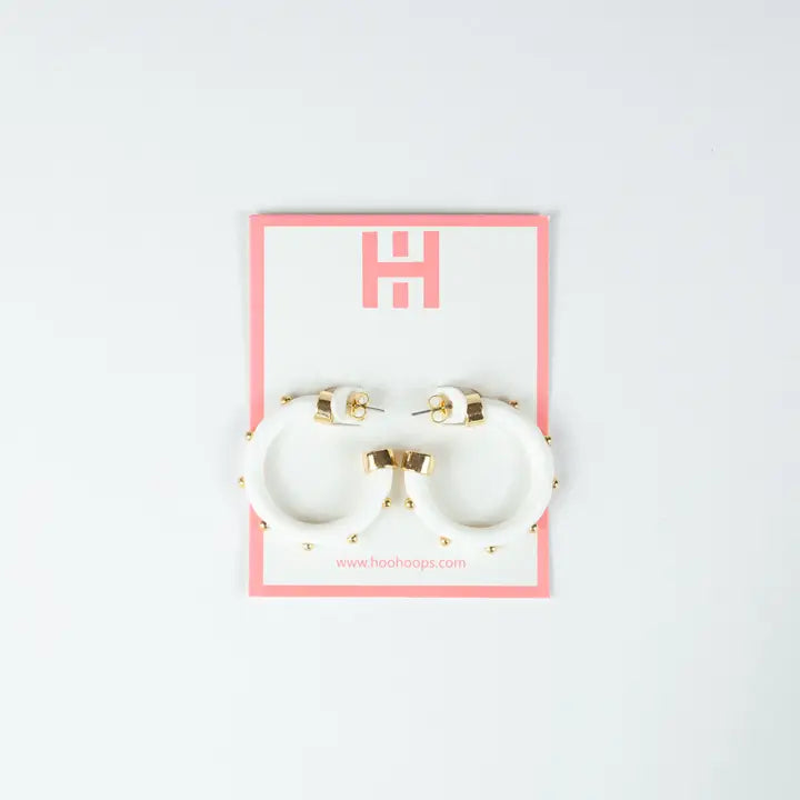 Hoo Hoops Minis - White with Gold Balls