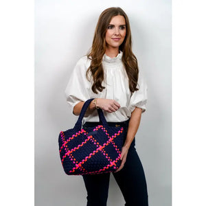 Navy Multi Woven Tote