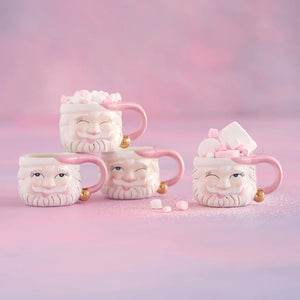 Papa Noel in Pink Mug, White