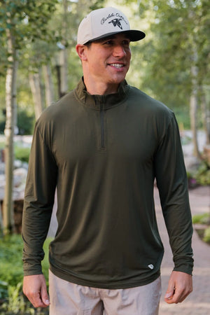 Performance Quarter Zip - Mallard Green