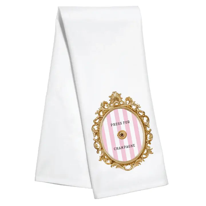 Press for Champagne Stripe Kitchen Towel