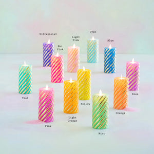 Rainbow Pillar Flicker Candle