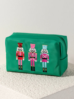 Cara Nutcracker Zip Pouch, Green