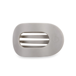 Silver Flames Medium Flat Round Hair Clip